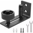 thumbnail image 1 of Heavy duty sliding barn door track black carbon steel stop wall mount system, 1 of 4