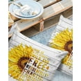 thumbnail image 2 of Pack of 2 Outdoor Pillow Covers, Sunflower Butterfly Word Text on Vintage Wooden Background Waterproof Square Throw Pillowcase Cushion Decorative Pillow Covers for Couch Patio Tent, 20x20 in, 2 of 6