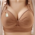 thumbnail image 2 of SMihono Cute Ghost Print Bra for Older Women for Sagging Breast No Underwire Lace Gather Bras Comfort Front Pleated T Shirt Bralette Khaki S, 2 of 8