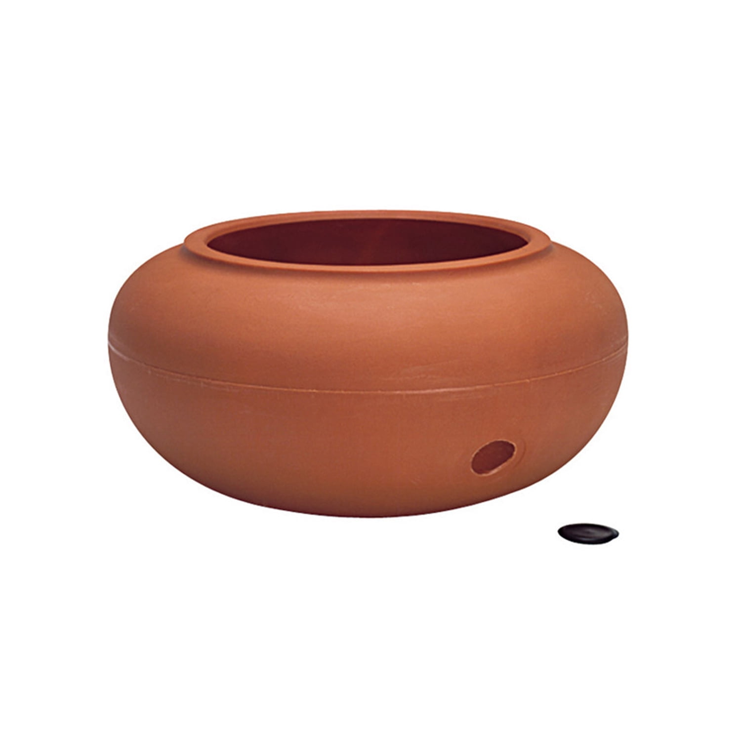 2 ea Suncast HPW100 18" Brown Resin Wicker Design Garden Hose Storage Pots 