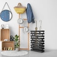 thumbnail image 4 of Umbrella Stands for Entryway Large Metal Umbrella Holder 3.94 x 11.81 x 16.93 Inches with Removable Water Tray and Hooks Decor Freestanding Rectangular Hollow Rack for Home Office (Black), 4 of 12