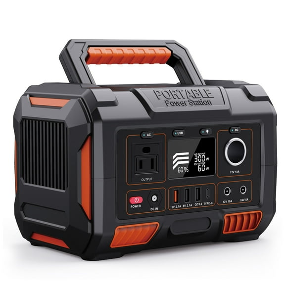 IMGadgets 288 Wh Portable Power Station, 300W Peak Generator with multiple outputs: DC, AC, USB output, LED Flashlight for Outdoor, Home, Camping