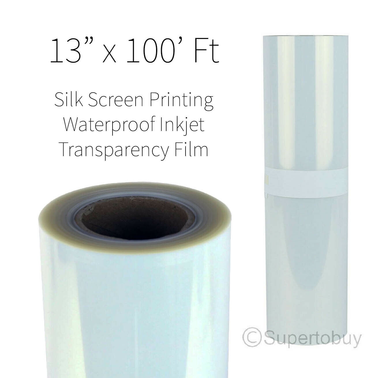 Waterproof Inkjet Screen Positive film 13" x 100'  2 roll 4mil 