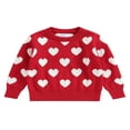 thumbnail image 1 of Tenue de la Saint-Valentin pour Bébé Fille Automne Hiver Pull Tricoté Imprimé Cœur, 1 of 8