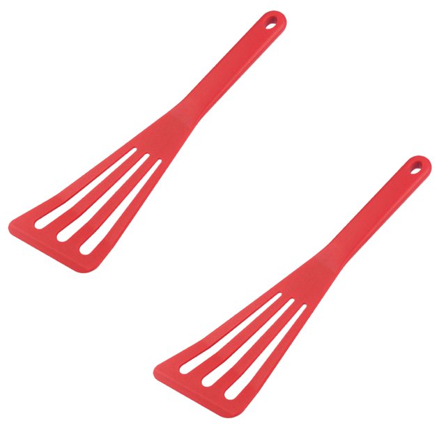 Oleegame 2PC Kitchen Utensils Set High Temperature Silicone Non Stick Frying Pan Stir Frying Pan Spatula Steak Frying Spatula Kitchen Utensils Red