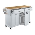 Cambridge Mobile Kitchen Islands on Wheels with Storage, Rubber Wood