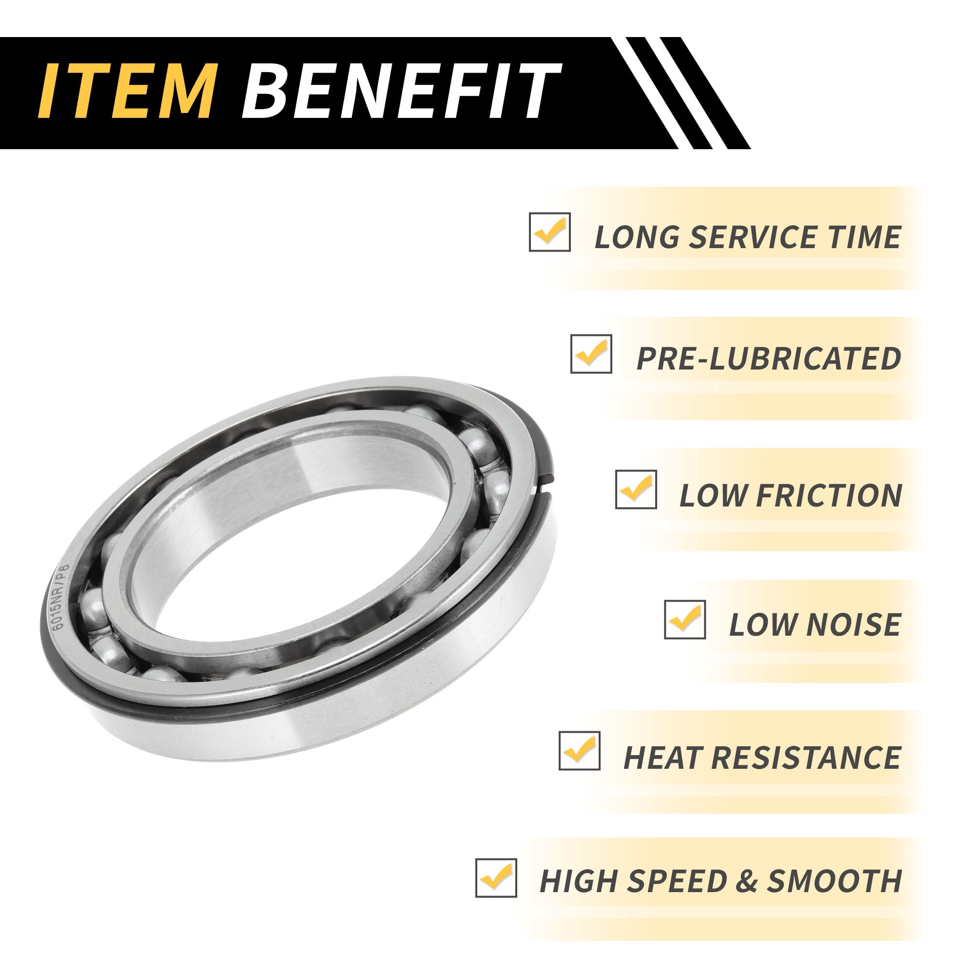 Unique Bargains 6015NR Deep Groove Ball Bearings 75x115x20mm P6 Open Type Lubricated Bearings 1 Pc Car Scooter Skateboard Wheel Universal Silver Tone