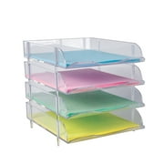 Stackable Clear Letter Trays Pack of 4