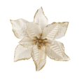 thumbnail image 1 of 20 piezas de flores de Pascua de Navidad, flores de Pascua artificiales con purpurina, adornos para árbol de Navidad para decoraciones navideñas, dorado, 1 of 5