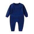 thumbnail image 2 of HVOBTTY Summer Infant Toddler's Rompers Solid Color Long Sleeve Full Length Breathable, 2 of 4
