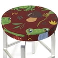thumbnail image 3 of Xecao's Frogs and Mushrooms Print Stool Covers offer stylish, washable protection for PU round bar stools, perfect for home or commercial use., 3 of 7