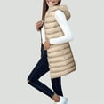 thumbnail image 2 of Towmus Long Puffer Vest for Women Winter Lightweight Hooded Zip Up Sleeveless Down Jackets Quilted Warm Cotton Padded Waistcoat Outerwear with Pockets, 2 of 5