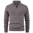 thumbnail image 2 of Yusimy Men's Casual Knit Sweater Solid Color Button Stack Collar Elastic Long Sleeve Pullover, 2 of 7