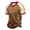 Brown, variant on Mexico 2026 Soccer Cup Jersey for Men, V-Neck Short Sleeve Athletic Training Top, Breathable Sports Shirt, Active Fan Support Tee, Lightweight Casual Pullover, 1 Pack Black S