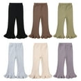 thumbnail image 3 of GYRATEDREAM 1-8 Years Toddler Baby Girl Flare Pants Bell Bottom Solid Pants with Ruffle Elastic Waist Leggings Trousers, 3 of 4