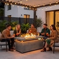 thumbnail image 6 of 51 in. Propane Rectangular Fire Pit Table with LED Light, 50,000 BTU Coating Steel Tabletop Fire Pit (Gray Wood Grain), 6 of 8