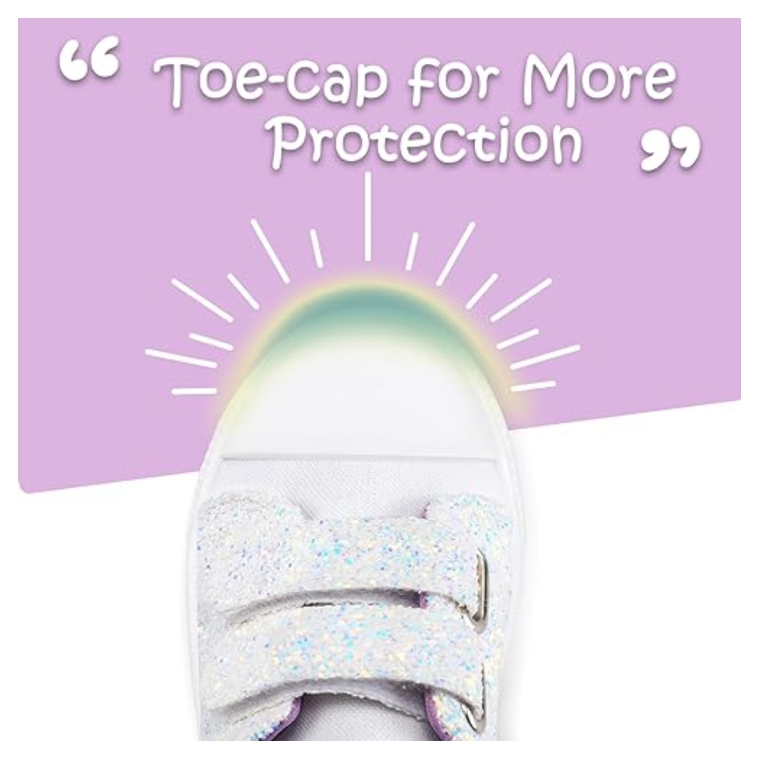Bocca Kids Walking Sneakers, White Glitter Canvas photo 5