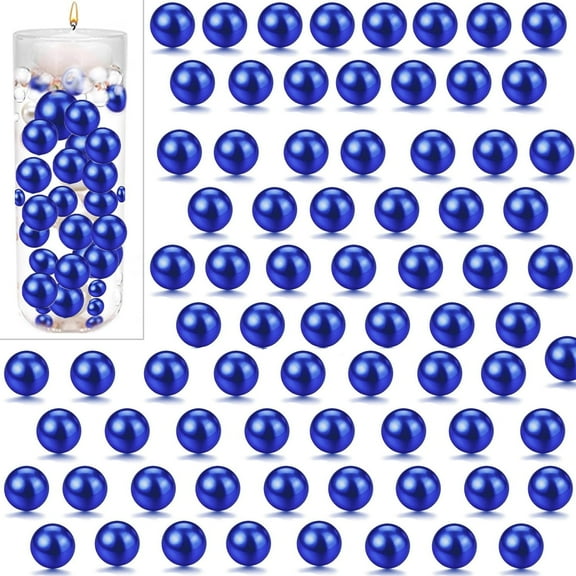 600 Pcs Faux Pearl Bead for Vase Filler,TGY No Hole Faux Pearls for Vase,10mm/0.39in Round Pearls for Crafting Home Party Wedding Decor (Navy Blue)