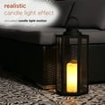 thumbnail image 6 of Alpine Corporation 18" Iron Hexagonal Candle LED Light Lantern, Black, 6 of 14