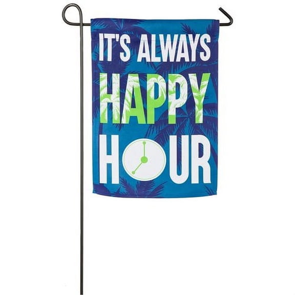 Evergreen Flag & Garden Happy Hour 2-Sided Suede 1'6 x 1'0.5 ft. Garden Flag