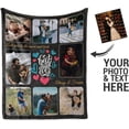 thumbnail image 3 of Customized Photo Collage Blanket-Wedding Blanket. Soft Fleece Throw Blanket, Personalized Picture Blanket. Gift for Wedding, Christmas, Birthday & Anniversary.(Photo Blanket- 07, 50" X 60") A Blankets, 3 of 5