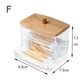 thumbnail image 1 of Caja de almacenamiento acrílica, tarro de baño, organizador de maquillaje, soporte redondo para almohadilla de algodón, caja para bastoncillos, dispensador de soporte Qtip con tapa de bambú,F, 1 of 7