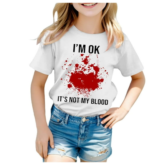 Gubotare Toddler Halloween Shirt Pumpkin Shirts Boys Girls Halloween T-Shirts for Kids Clothes Short Sleeve Cotton Tee Toddler Girl Shirt (Red,8-9 Years)