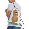 thumbnail image 3 of Bingfone Cute Sloth In Yoga Pose Tree Drawstrings Backpacks Bags For Men Women Gym Drawstrings Bag, 3 of 9