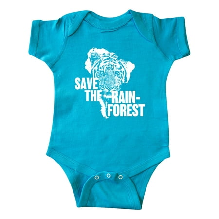 

Inktastic Save the Rainforest Tiger with South America Silhouette Gift Baby Boy or Baby Girl Bodysuit