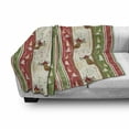 thumbnail image 3 of Christmas Soft Flannel Fleece Blanket, Chinese Style Lettering Merry Christmas Deer Pines Stars Border Lines, Cozy Plush for Indoor and Outdoor Use, 70" x 90", Green Dark Coral White, by Ambesonne, 3 of 6