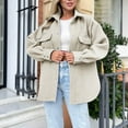 thumbnail image 2 of YAYUBA Women's Winter Sherpa Jacket Button Down Fuzzy Shacket Outwear Coat with Pockets, 2 of 5