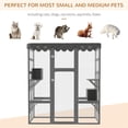 thumbnail image 3 of HighSound Catio Outdoor Cat Enclosure, Large Cat House for Mulitiple Cats Walk in Cat Cage with Weather Protection Asphalt Roof, Feral Cat Shelter with 6 Platforms & 2 Resting Box, 70"H, Grey, 3 of 8