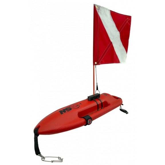 SPEARFISHING WORLD Lifeguard Float Buoy Rescue Can 33" with Legal Dive Flag for Spearfishing Diving Freediving Water Sports and Scuba…