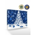 thumbnail image 2 of Winter Christmas Tree Canvas Print Wall Art Blue Christmas Ball Snowflake Pictures Painting Morden Artwork for Living Room Bedroom, Ready to Hang - 12"x16", 2 of 6