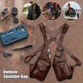 thumbnail image 2 of Retro Leather Strap Armpit Crossbody Bag Outdoor Square Package Phoner, 2 of 8
