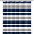 thumbnail image 4 of Stripes Fabric Bathroom Shower Curtain Dark Blue Grey Modern Aesthetics Minimalist Shower Curtain with Hooks Polyester Waterproof Abstract Artistic Shower Curtain Decor, 72x84 Inch, 4 of 6