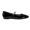 thumbnail image 2 of EIGHT EIGHTEEN Leatherette Round Toe Rhinestone Mary Jane Ballerina Flats (Black), 2 of 3