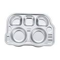 thumbnail image 4 of Platos para niños Bandeja de comida dividida Plato de servicio compacto y liviano para niños Autobús, 4 of 9