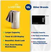 LiveFine Bucket Style 40 x 70 Towel Warmer for Oversized Bath Sheets, Gray