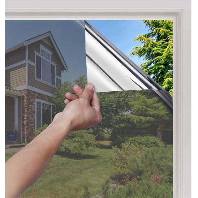 Película de 45x200cm Anti Regard Fenetre Adhesif Effet Miroir Sans Tain Pour Vitre Papier Miroir Anti Chaleur Feuille Miroir Occultant Sens Unique Prot