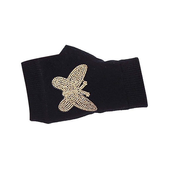 Clothing 2025 Yajing Mittens for Women Winter New Ladies Fingerless Knitted Warm Half Finger Wool Gloves One Size Black