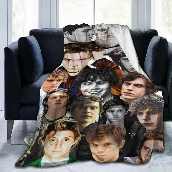 Blanket Evan Peters Soft and Comfortable Wool Fleece Throw Blankets Gift for Home Decoration Sofa Office car Camping Yoga Travel Home Decoration Cozy Plush Beach