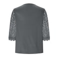 thumbnail image 4 of Aloohaidyvio Tops and Blouses ,Womens Casual V-Neck Lace T-Shirt Flower Print 3/4 Sleeve, 4 of 6