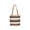 🥝 Brown_Hot#360, variant on Wavy Striped Woven Tote Bag - Straw-Look Handwoven Shoulder Handbag • Open-Top Spacious Carryall • Double Handles • Lightweight Breathable Beach Travel Vacation Purse