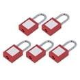 thumbnail image 3 of Lot de 5 Cadenas de Verrouillage 38mm - Verrous de Sécurité Universels avec Corps en Nylon Renforcé, Anse Chromée Résistante à la Rouille et Étiquette Réutilisable Inscriptible, Idéal pour Industriel, Puissance, 3 of 6