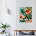 thumbnail image 4 of Creowell  Orange and Teal Wall Decor Hawaiian Hibiscus Flower Paintings Picture Tropical Floral Canvas Art for Living Room Kitchen Decoration 12x16 in, 4 of 5