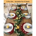 thumbnail image 4 of 13 Inch Round Placemats Set of 4, Christmas Snowman Non Slip Heat Insulation PP Table Mats, Red Black Plaid Xmas Tree Snowflake Washable Place Mats for Kitchen Dining Party Table Decor, 4 of 7