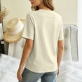 thumbnail image 4 of hotojiny Womens Summer Tops Solid Short Sleeve Casual T-Shirts Crew Neck Basic Tee Classic Fit Plain Tshirt for Every Day, 4 of 7