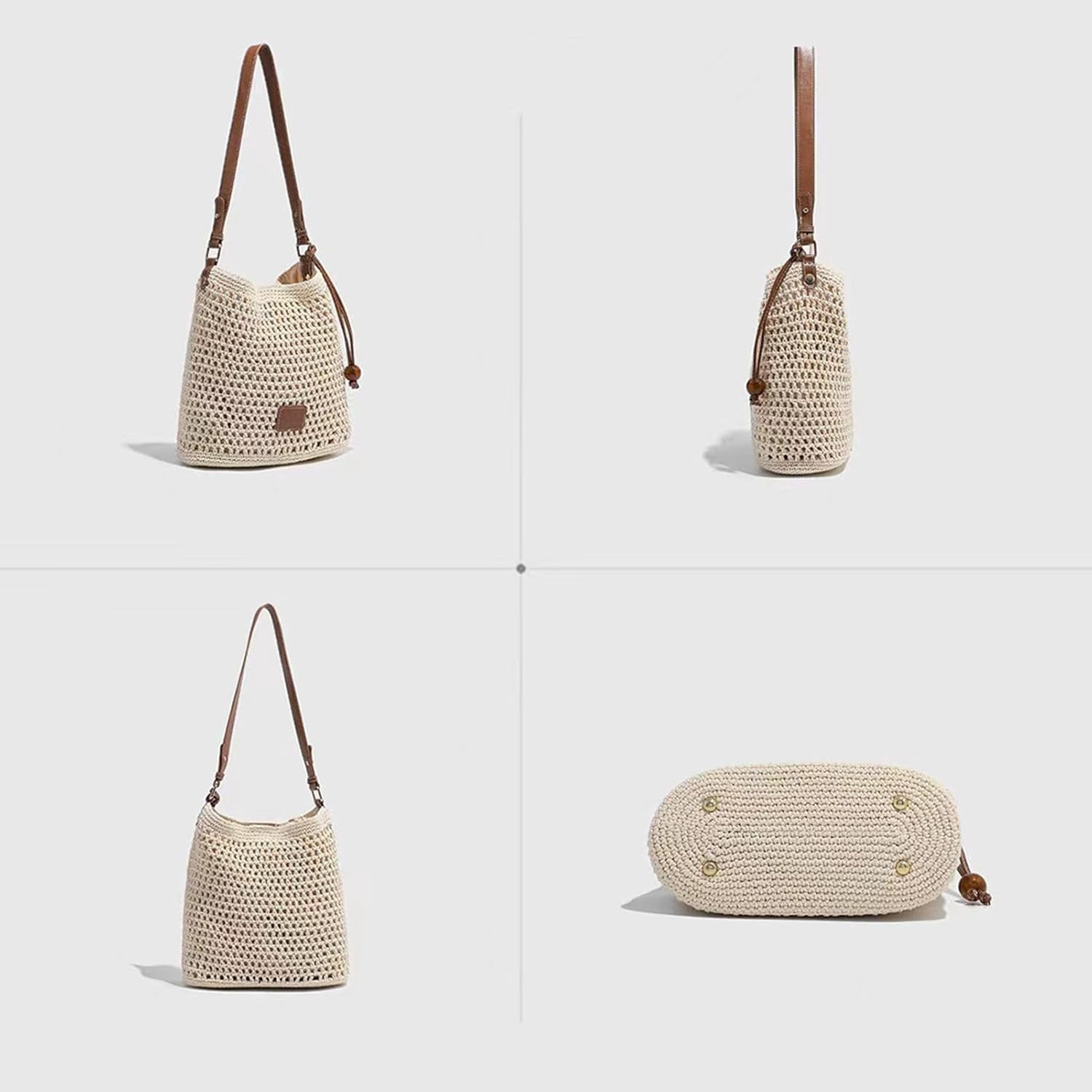 CAILDANL Summer Knitted Shoulder Bag bags for 2025, Bohemian Hobo Beach bag Casual Designer Purse for Women