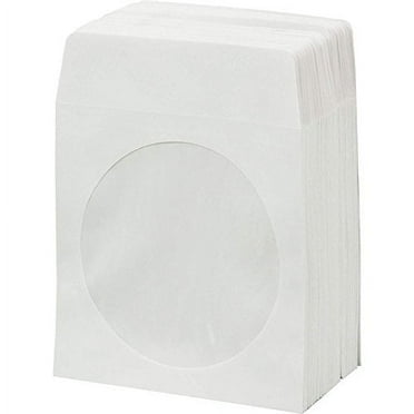 Bestduplicator White Paper CD, Dvd Sleeves with Window & Flap, 100 Storage Sleeves per Case, 10 Pack